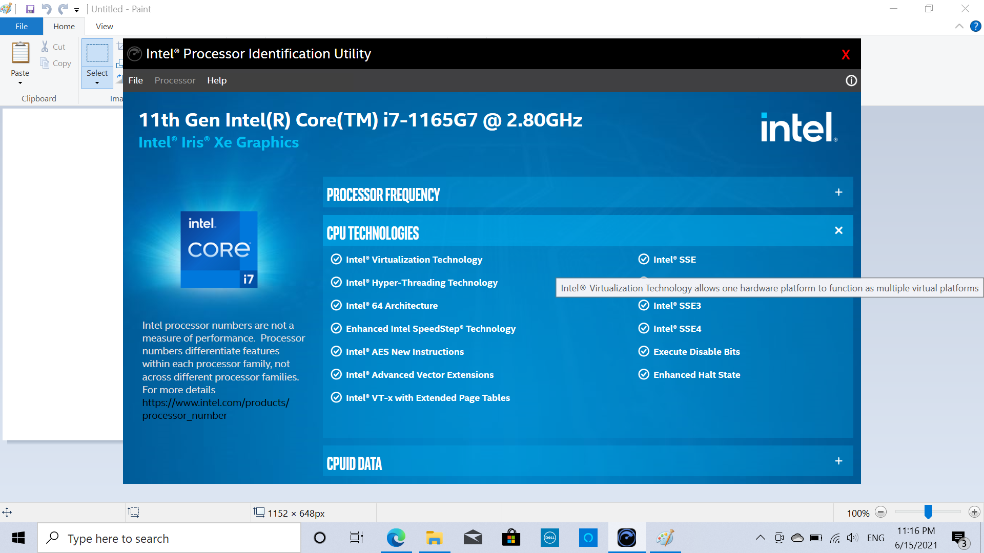 INQUIRY A I7-1165G7 CPU FREQUENCY - Intel Community